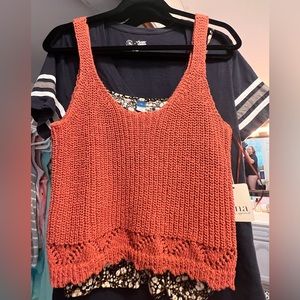 Brand new A.N.A cropped crochet tank too size XS. Tags still on.